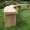 curved backless bench