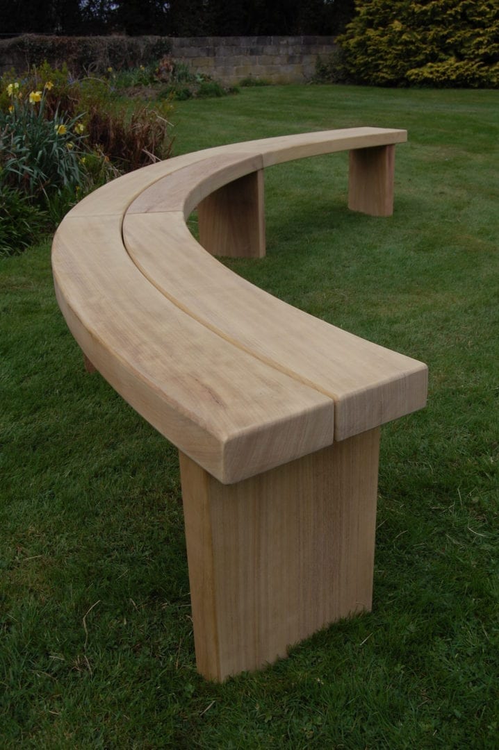 curved backless bench