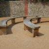 curved backless bench