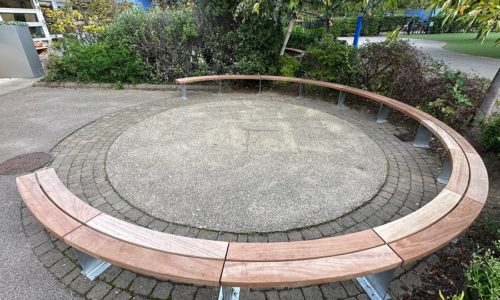 1 of 12 Curved benches for Milton Road Primary school, Cambridge.