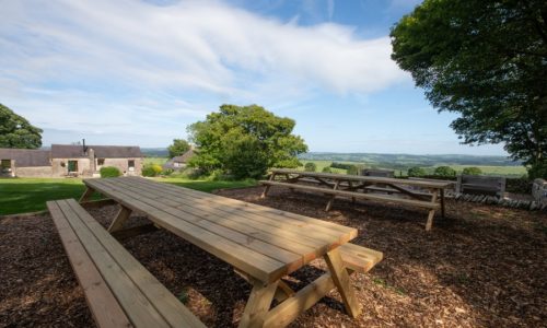 4m Redwood Picnic Benches. Peak District.