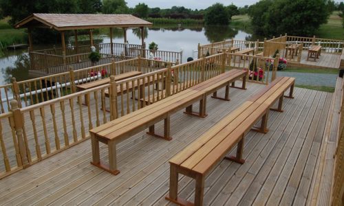 Bespoke Benches & Shelter for Wedding Ceremonies. Warley Park Golf Club, Essex.