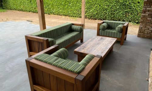Bespoke Iroko Seating Set.