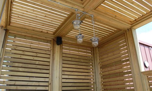 Steel & Pressure Treated Redwood Pavilion.
