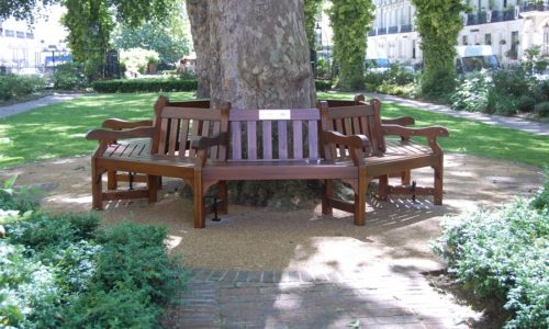 Westminster Style Tree Seat. Norfolk Square, London.